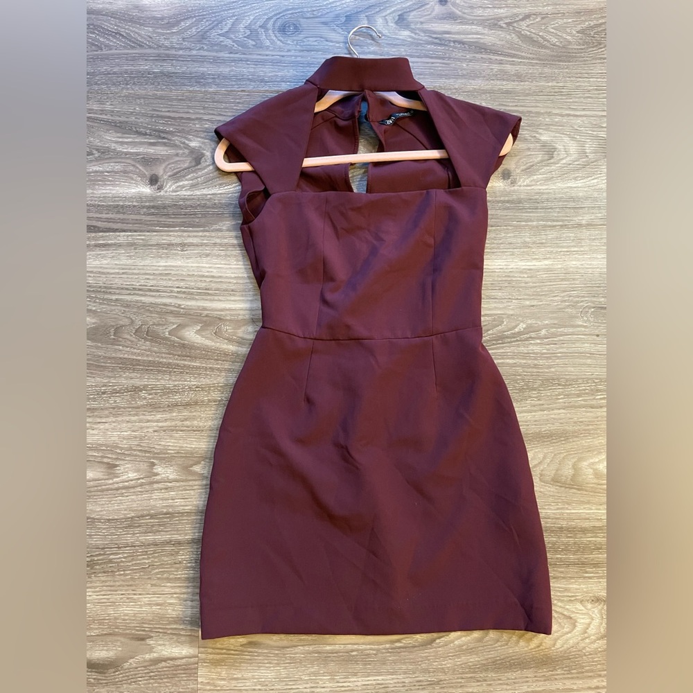 Zara burgundy/maroon mini dress